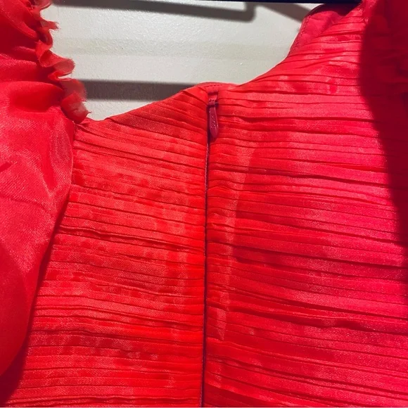 Aje Joan Dress Size 8 Pink Organza Rouched Puff Sleeve Mini - Picture 12 of 12